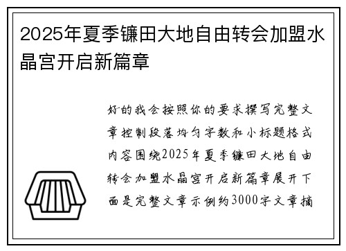 2025年夏季镰田大地自由转会加盟水晶宫开启新篇章
